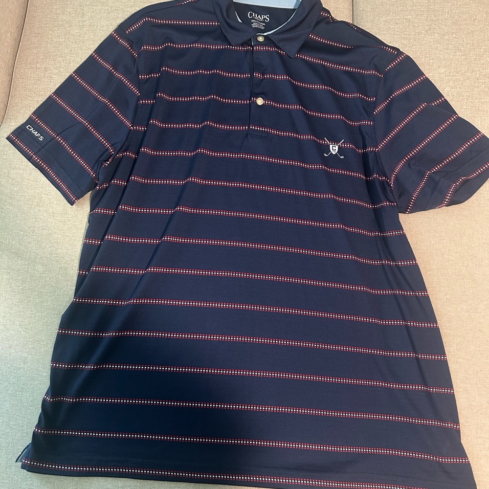 Chaps Navy and Red Striped Men's Shirt